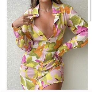 With Jean Kelly Shirt Dress in Tuti Fruity